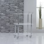 CROSS ET-101 3 Katlı Çelik Krom Pleksi Raflı Etajer